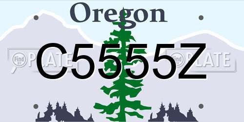 C5555Z Oregon License Plate