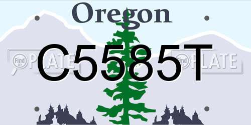C5585T Oregon License Plate