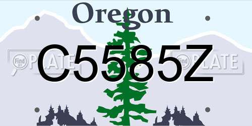 C5585Z Oregon License Plate