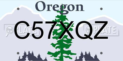 C57XQZ Oregon License Plate