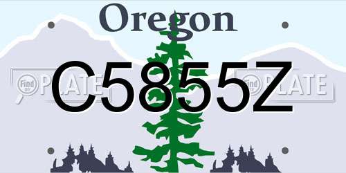 C5855Z Oregon License Plate