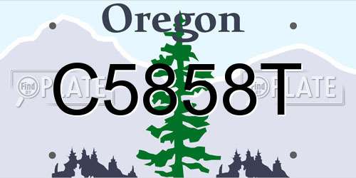 C5858T Oregon License Plate