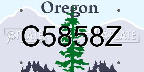 C5858Z Oregon License Plate