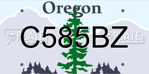 C585BZ Oregon License Plate