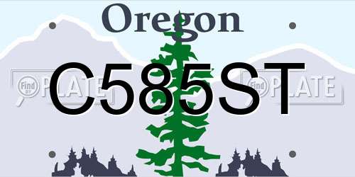 C585ST Oregon License Plate
