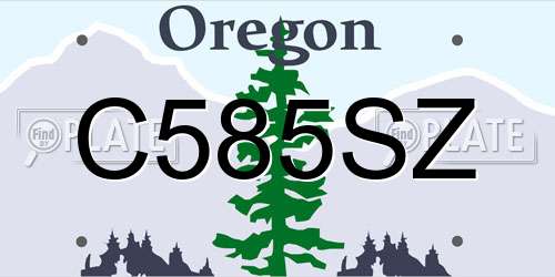 C585SZ Oregon License Plate