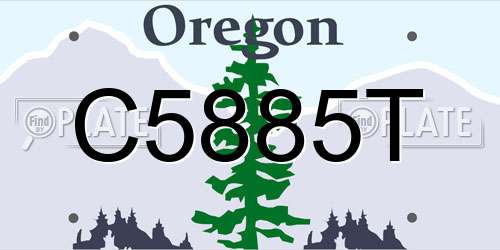 C5885T Oregon License Plate