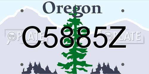 C5885Z Oregon License Plate