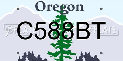 C588BT Oregon License Plate