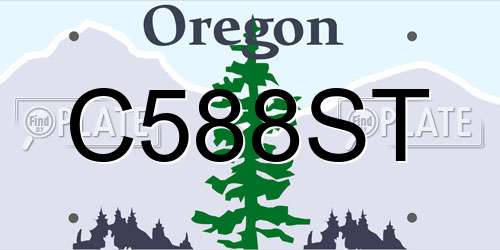 C588ST Oregon License Plate