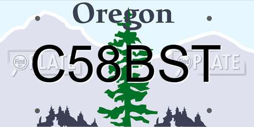 C58BST Oregon License Plate