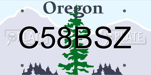C58BSZ Oregon License Plate