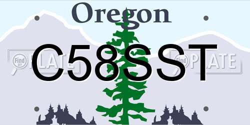 C58SST Oregon License Plate