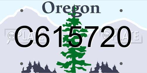C615720 Oregon License Plate