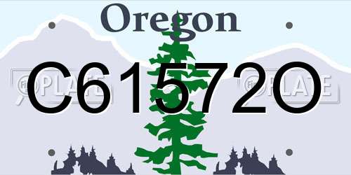 C61572O Oregon License Plate