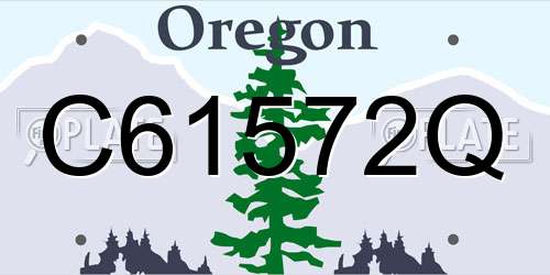 C61572Q Oregon License Plate