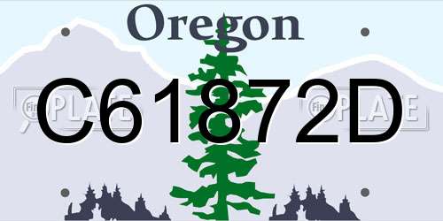 C61872D Oregon License Plate