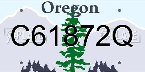 C61872Q Oregon License Plate