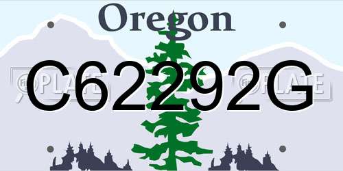 C62292G Oregon License Plate