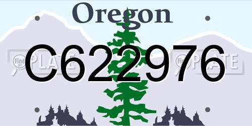 C622976 Oregon License Plate