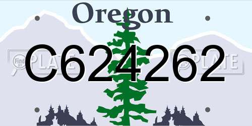 C624262 Oregon License Plate