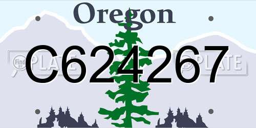 C624267 Oregon License Plate