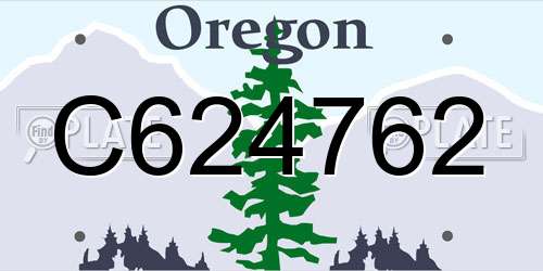 C624762 Oregon License Plate