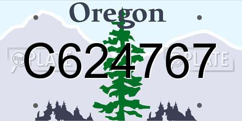 C624767 Oregon License Plate