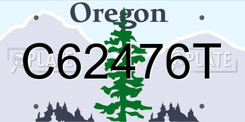 C62476T Oregon License Plate