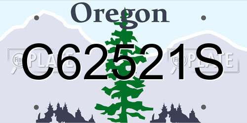 C62521S Oregon License Plate