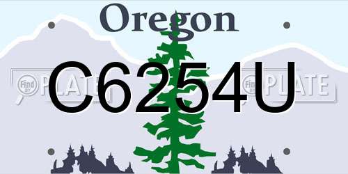 C6254U Oregon License Plate
