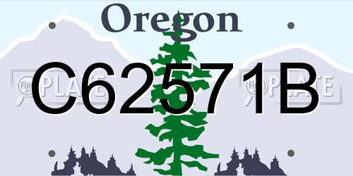 C62571B Oregon License Plate
