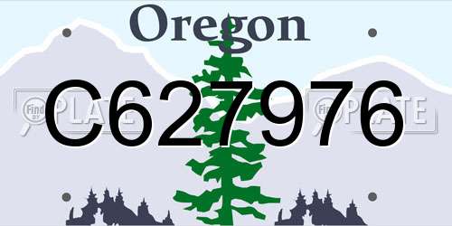 C627976 Oregon License Plate