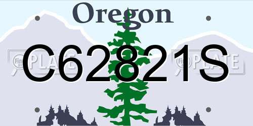 C62821S Oregon License Plate