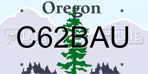 C62BAU Oregon License Plate