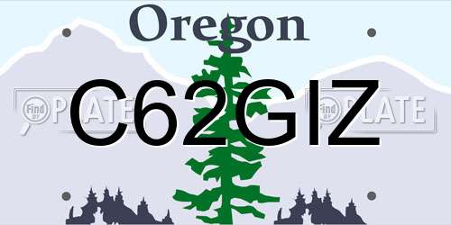 C62GIZ Oregon License Plate
