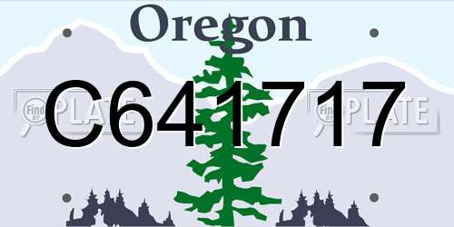 C641717 Oregon License Plate