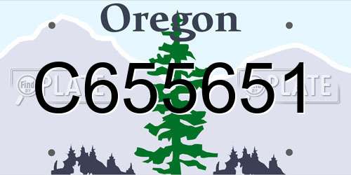 C655651 Oregon License Plate