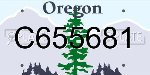 C655681 Oregon License Plate