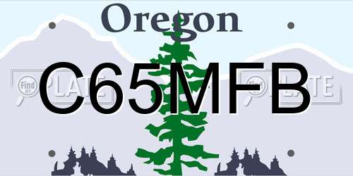 C65MFB Oregon License Plate