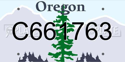 C661763 Oregon License Plate