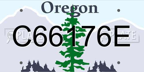 C66176E Oregon License Plate
