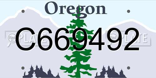 C669492 Oregon License Plate