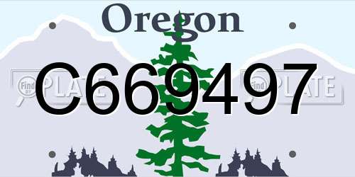 C669497 Oregon License Plate