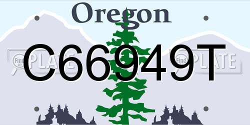 C66949T Oregon License Plate