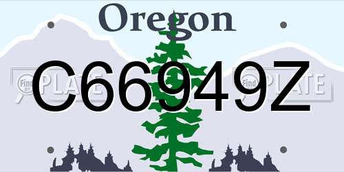 C66949Z Oregon License Plate