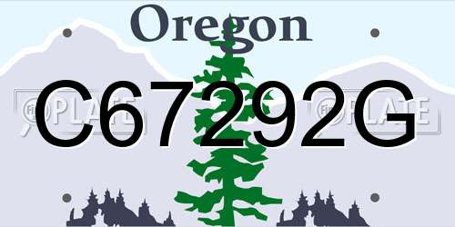 C67292G Oregon License Plate