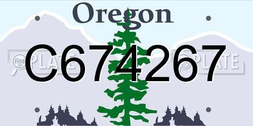 C674267 Oregon License Plate