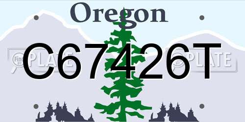C67426T Oregon License Plate