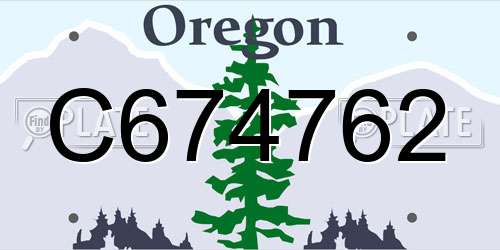 C674762 Oregon License Plate